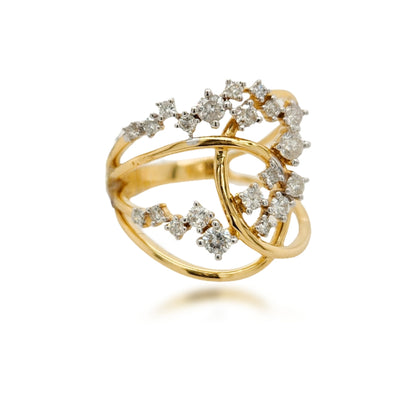 14K Gold With Sprinkled Diamonds Ring