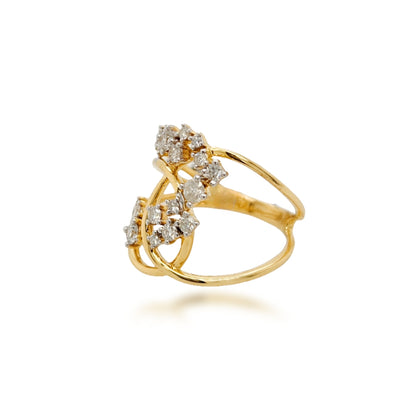 14K Gold With Sprinkled Diamonds Ring