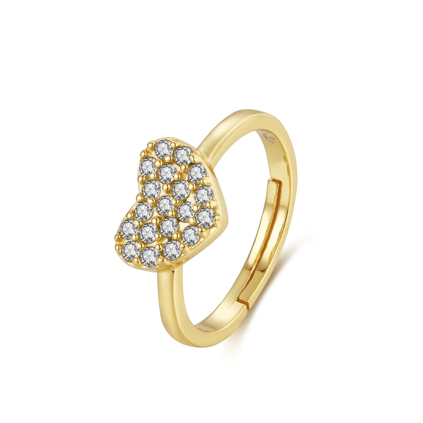 Sterling Silver Gold Plated Children's CZ Heart Ring