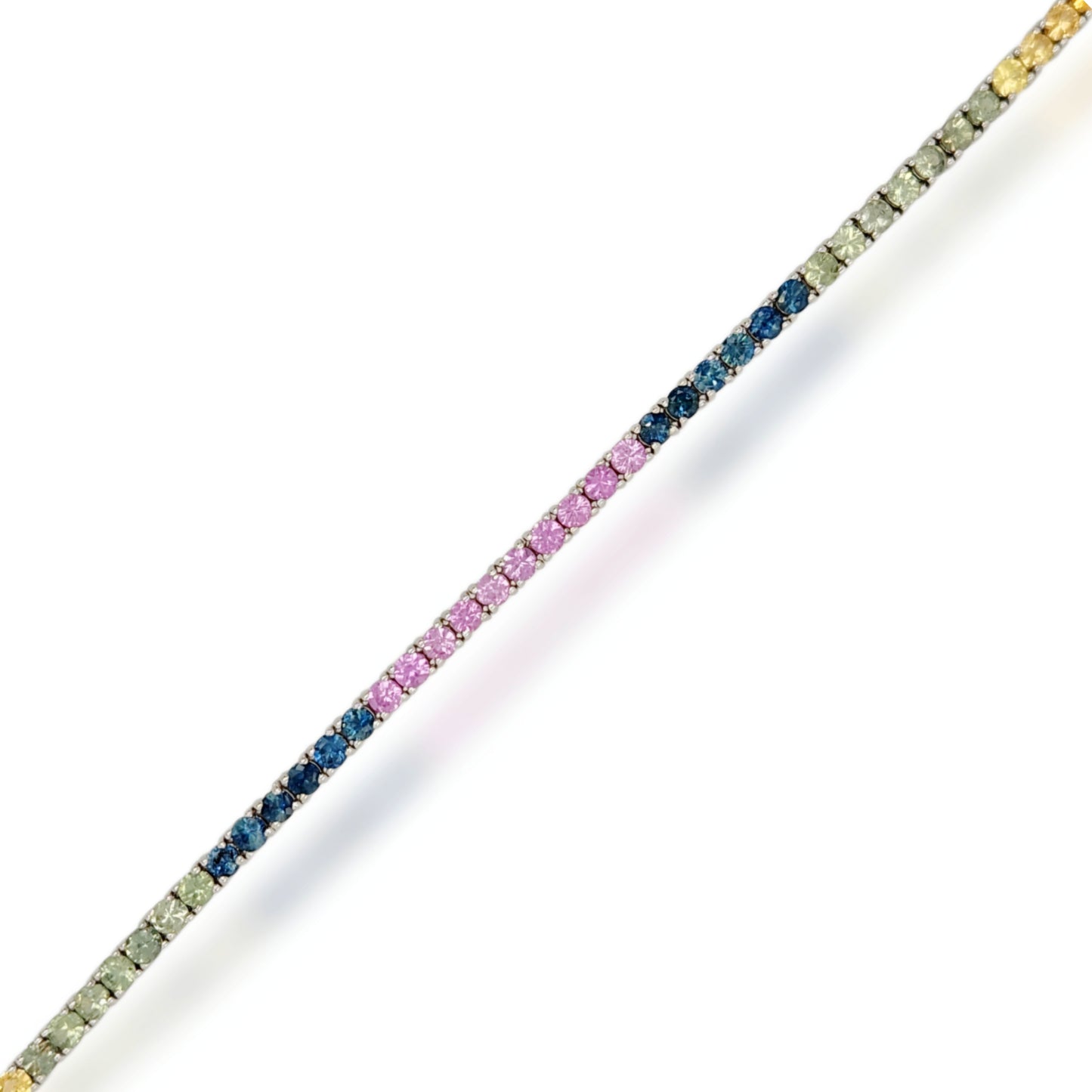 14K Gold Multicolor Sapphire Bracelet