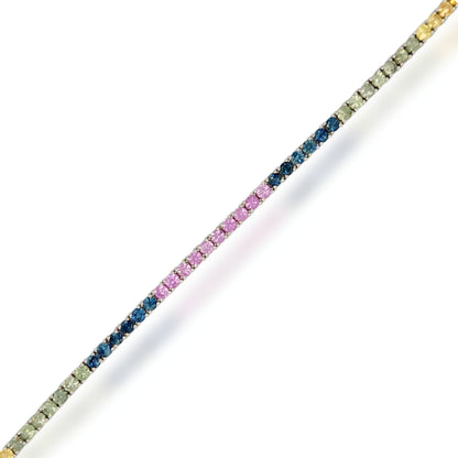 14K Gold Multicolor Sapphire Bracelet