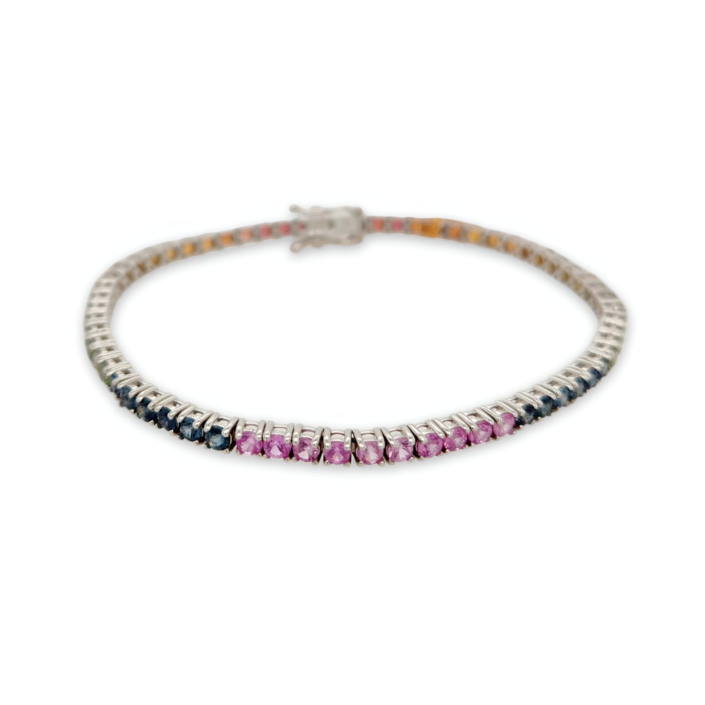 14K Gold Multicolor Sapphire Bracelet