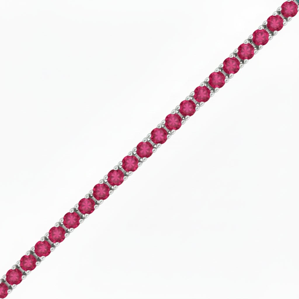 Sterling Silver Ruby, Emerald, and Sapphire Colored CZ Stone Bracelets - HK Jewels
