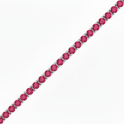 Sterling Silver Ruby, Emerald, and Sapphire Colored CZ Stone Bracelets - HK Jewels