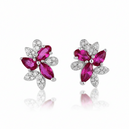 Marquise Flower Cluster Stud Earrings