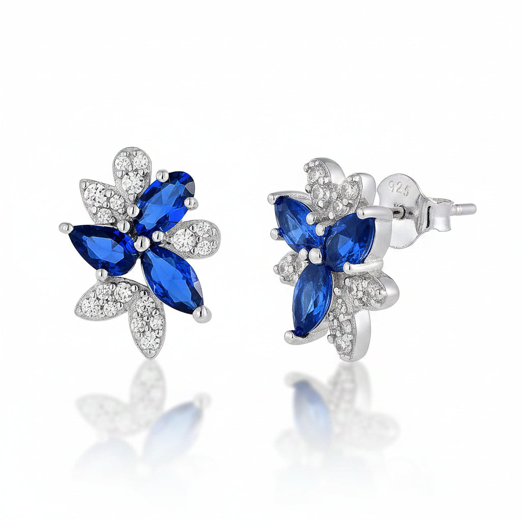 Marquise Flower Cluster Stud Earrings
