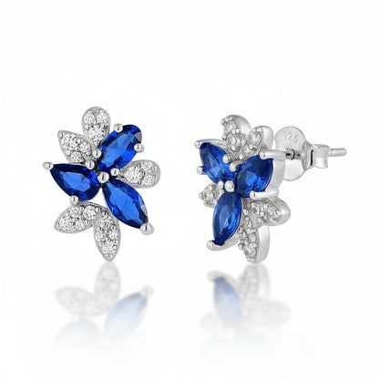 Marquise Flower Cluster Stud Earrings