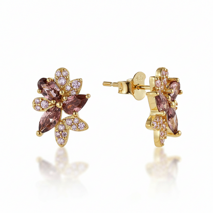 Marquise Flower Cluster Stud Earrings