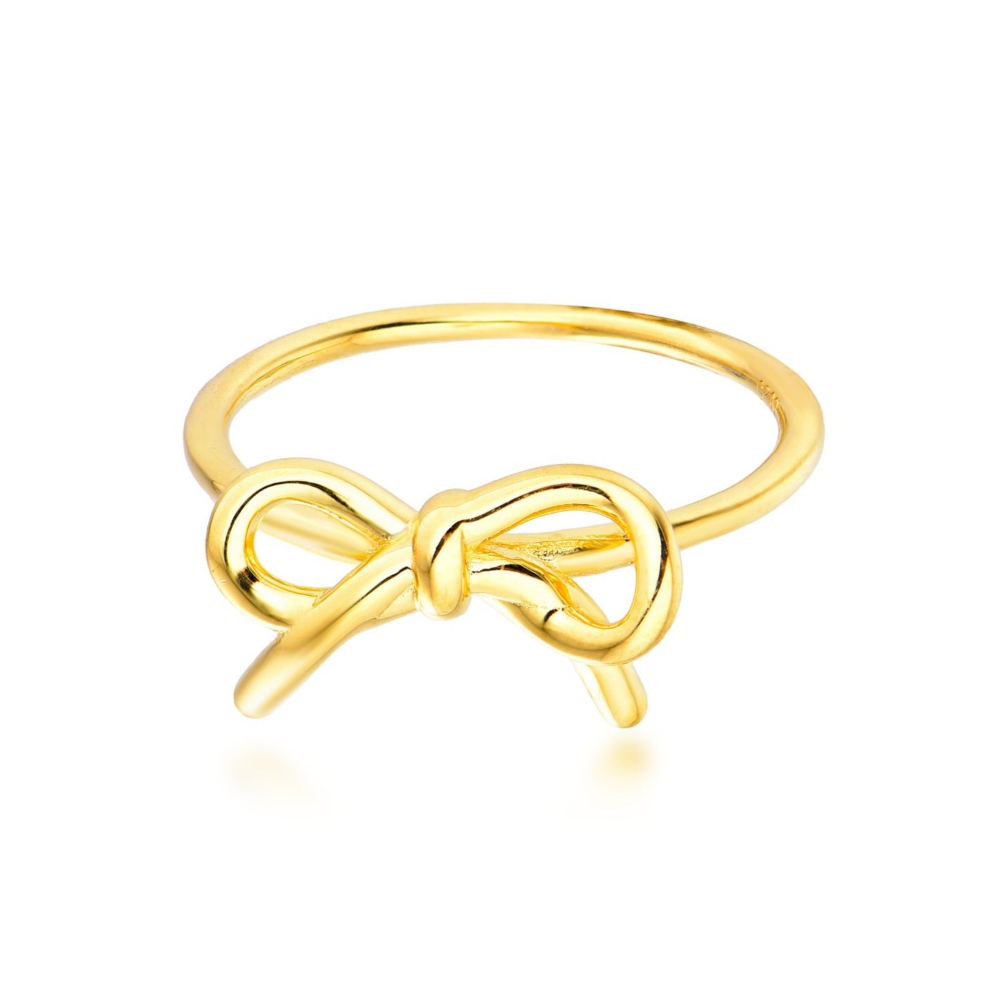 Gold Plated Sterling Silver Bow Ring