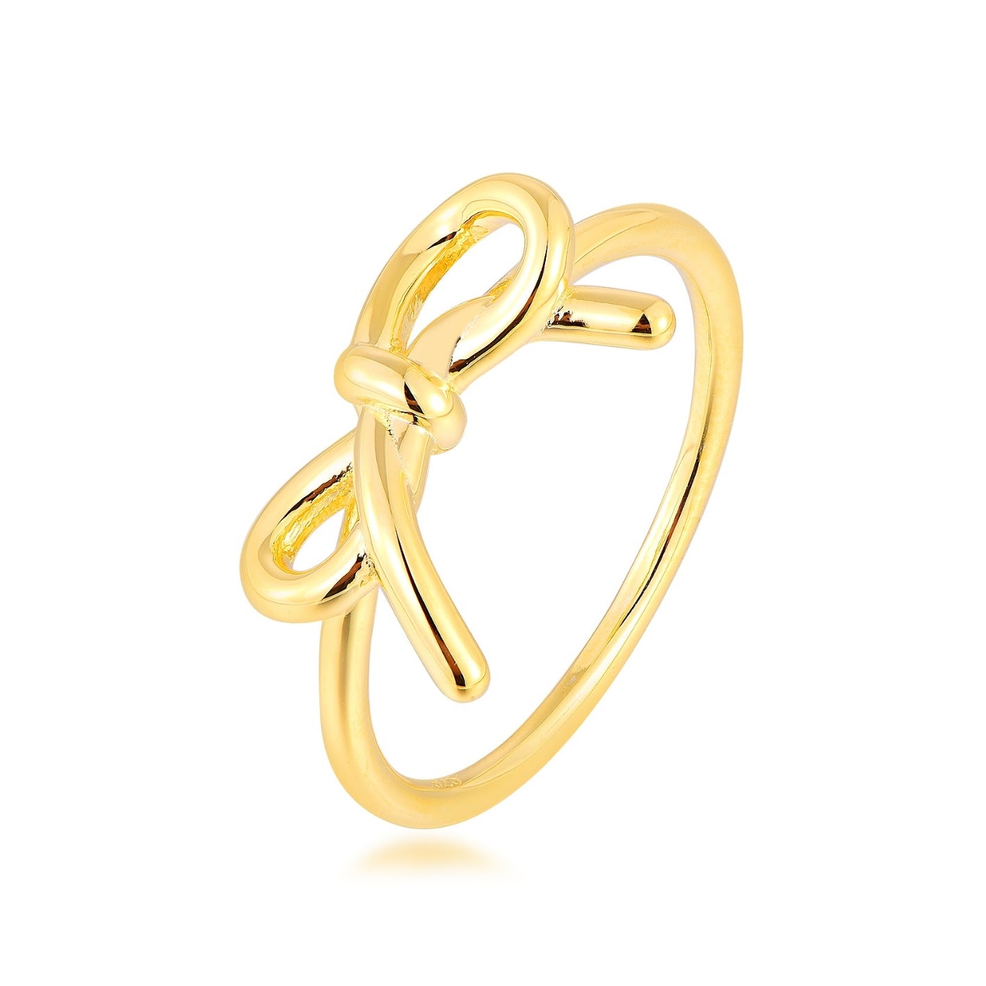 Gold Plated Sterling Silver Bow Ring