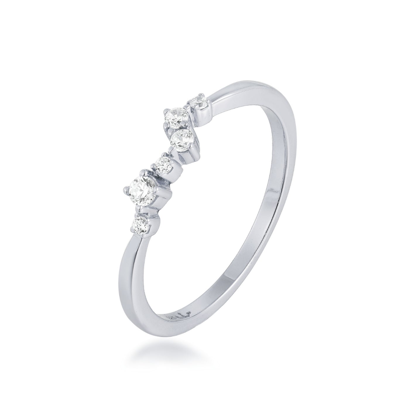 Sterling Silver Sprinkled CZ Ring