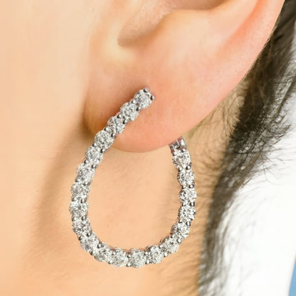 14K "J" Lab Grown Diamond Hoop Earrings