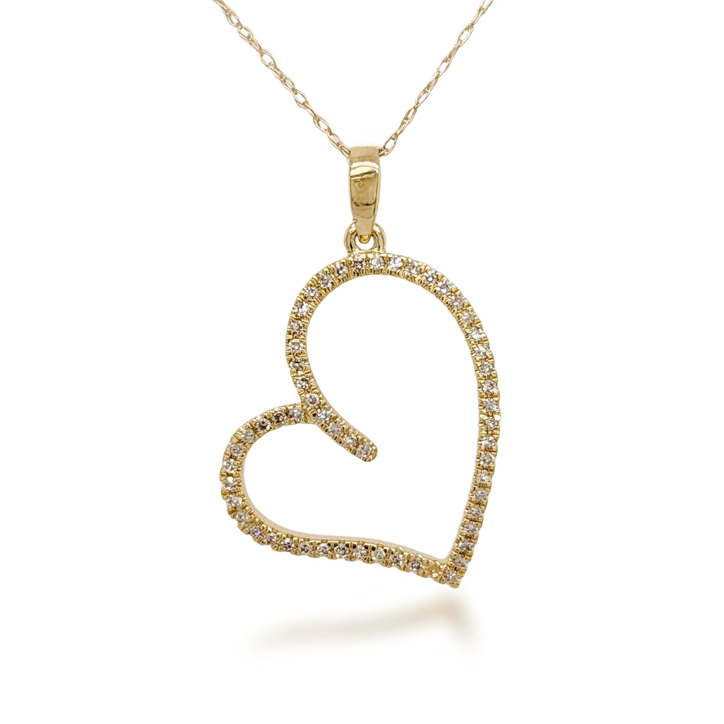 10K Gold Diamond Heart Necklace