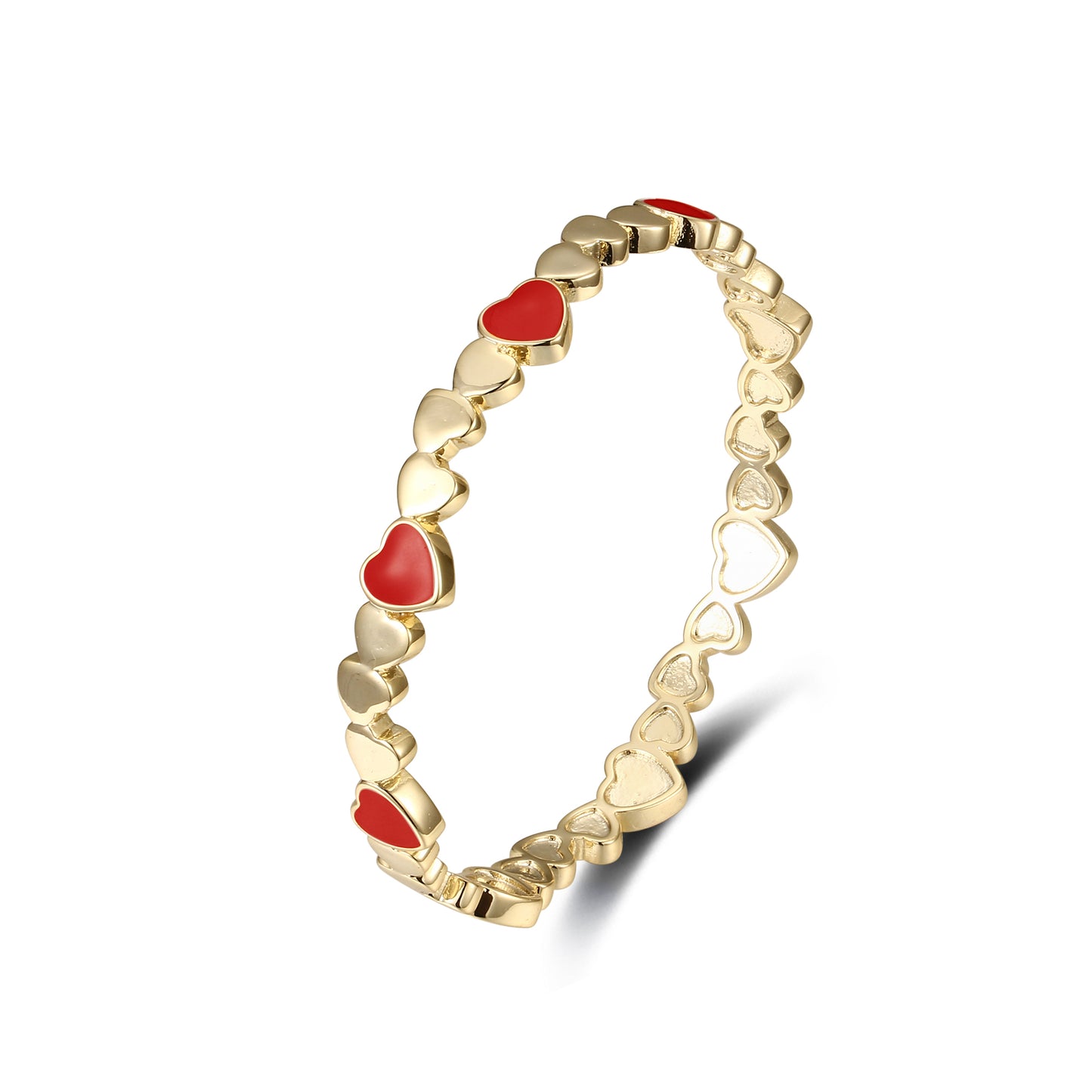 Gold Plated Enamel Hearts Children's Bangle