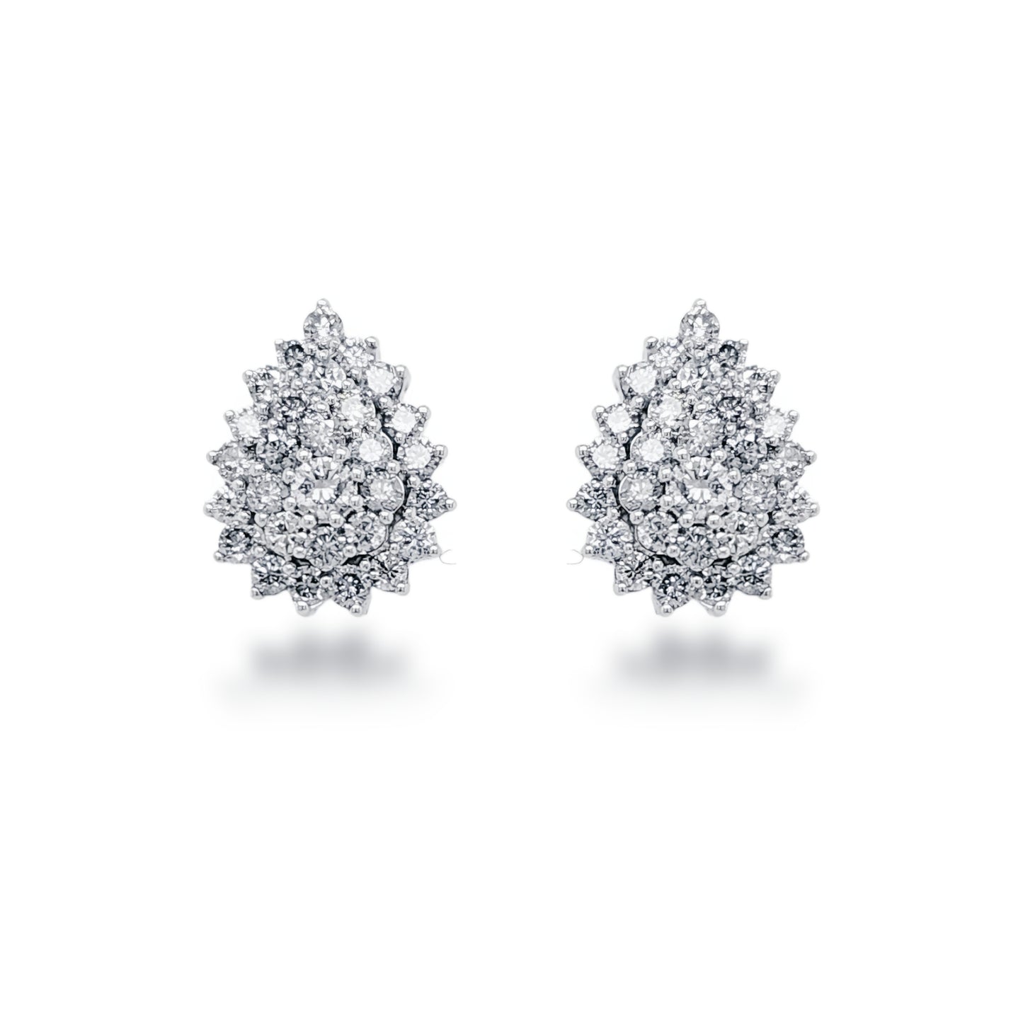 10K Yellow Gold And Diamond Teardrop Stud Earrings