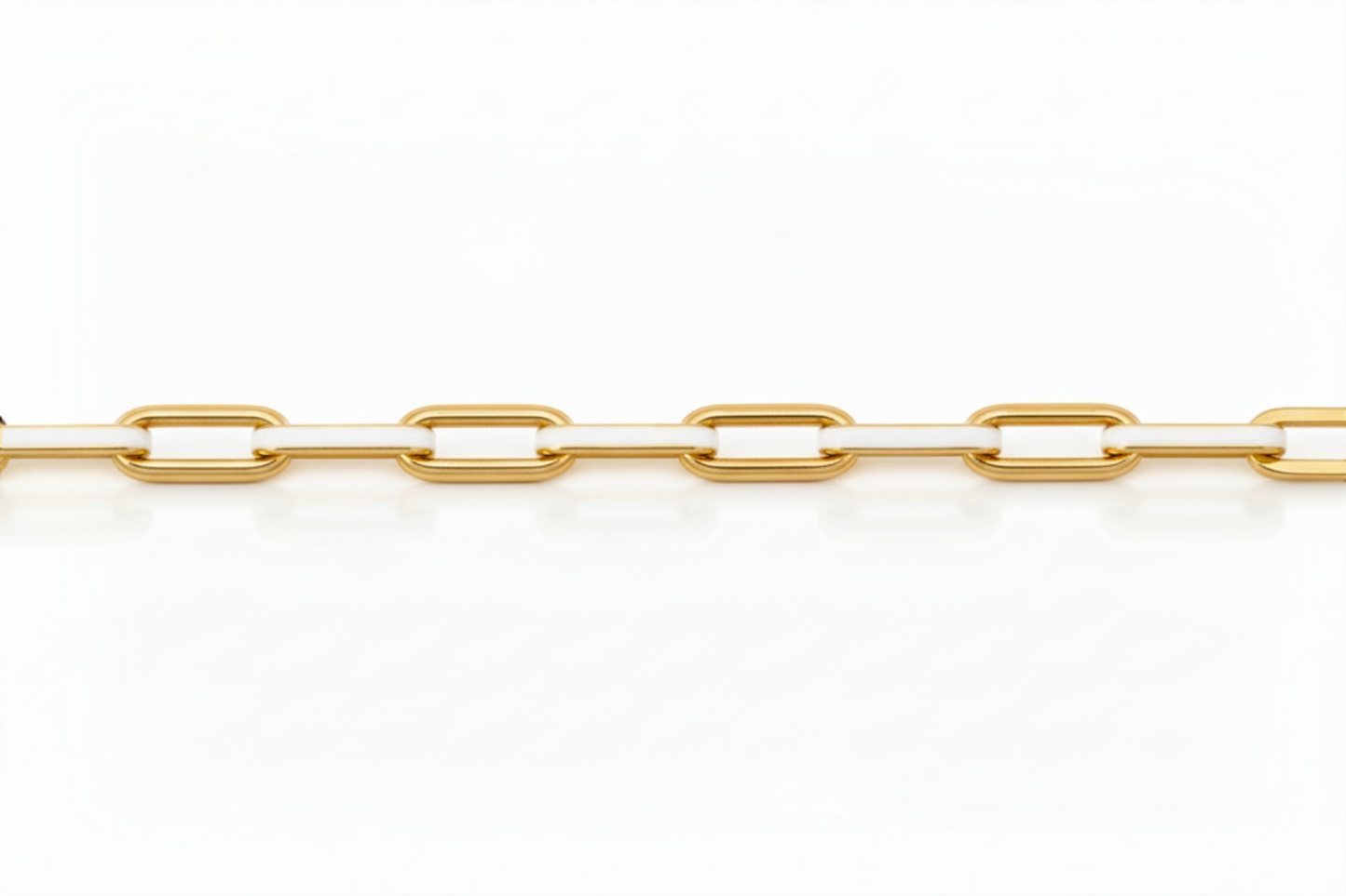 Sterling Silver Enamel Paperclip Link Bracelet