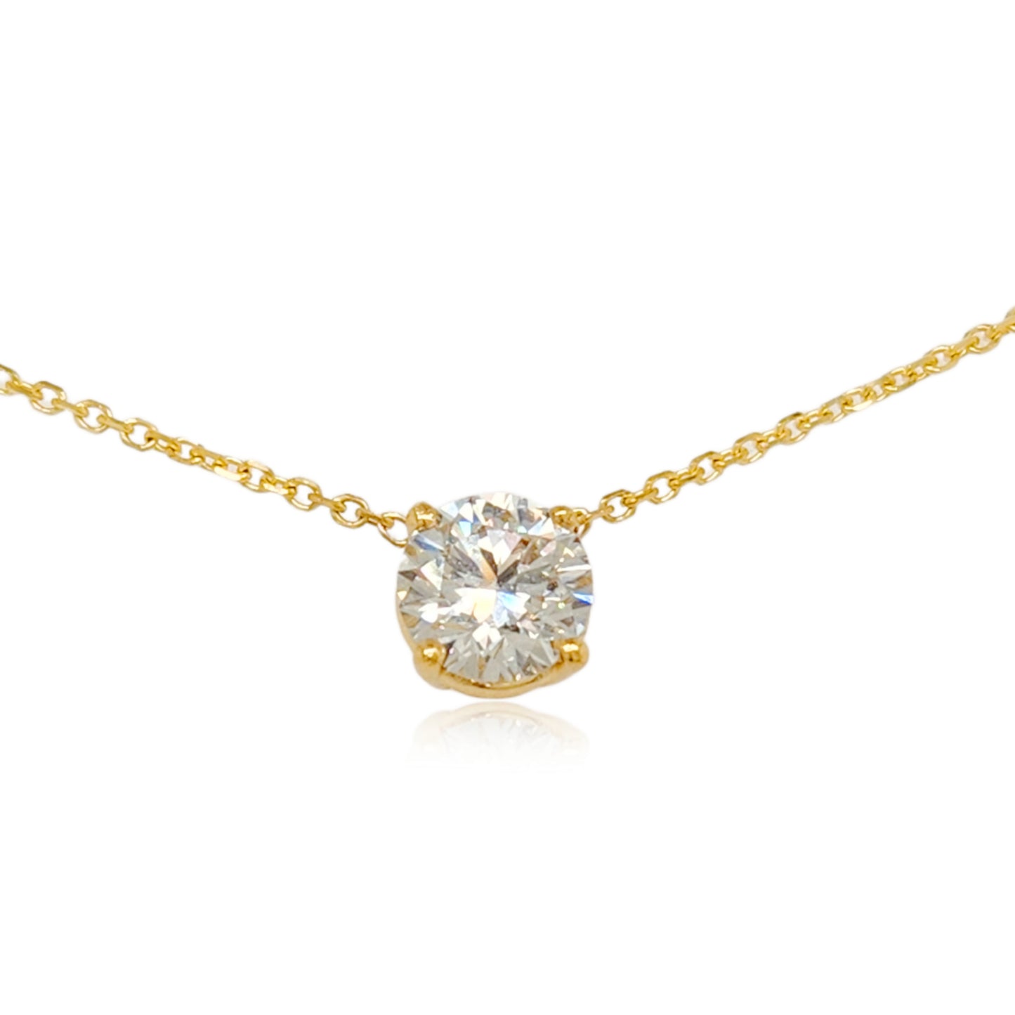14k Gold Top Quality 1ct. Lab Grown Diamond Solitaire Necklace