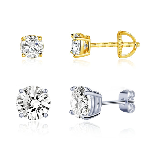 Surgical Steel CZ Stud Earrings - Hypoallergenic for Kids & Adults