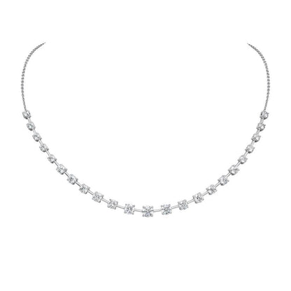 14K 23 Stone Lab Grown Diamond Graduated Tennis Separation Necklace