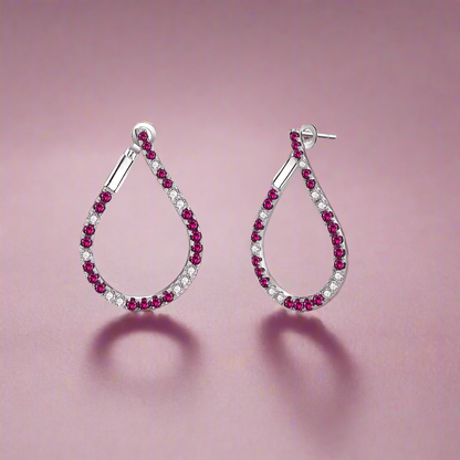 Sterling Silver CZ J Hoop Earrings