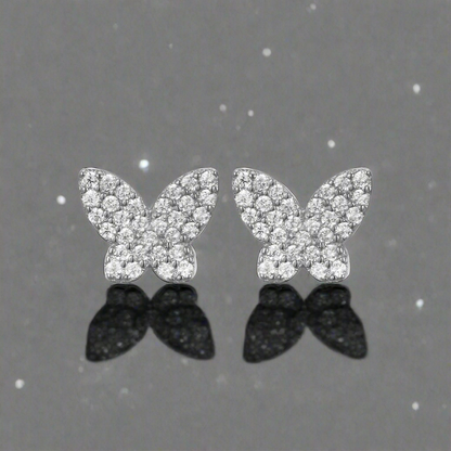 Surgical Steel Micropave Butterfly Studs