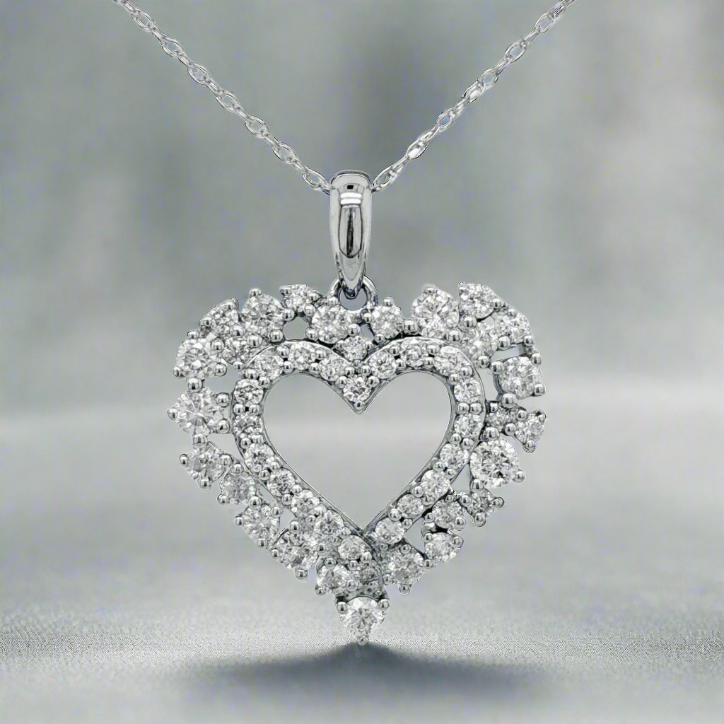 14K Gold Diamond Heart Necklace