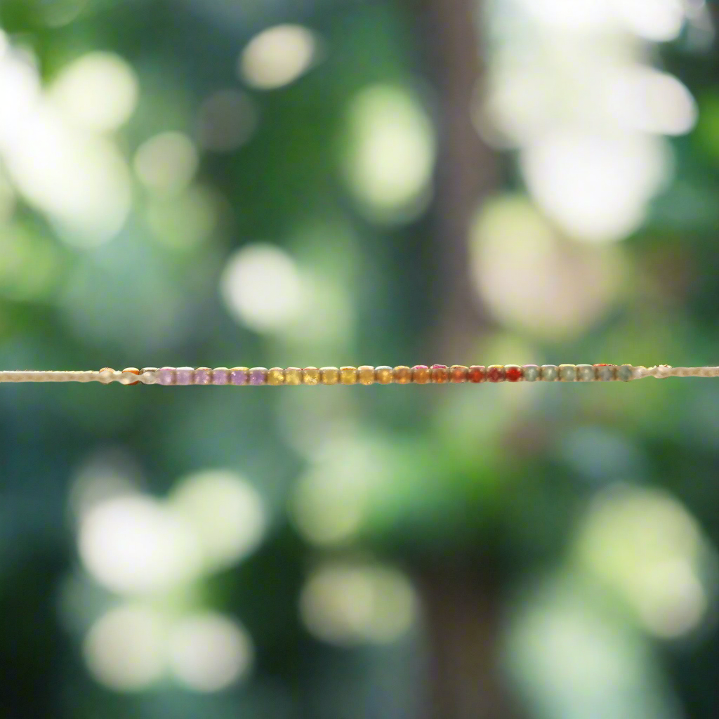 14K Gold Multicolor Sapphire Bracelet