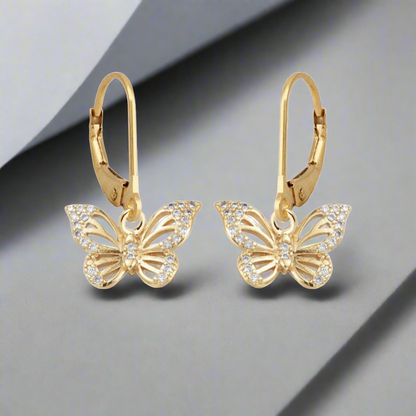 Surgical Steel CZ Butterfly Earrings