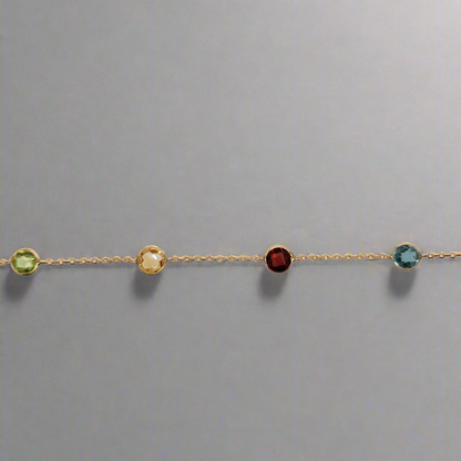 14K 5mm Multicolor Gemstone Bracelet