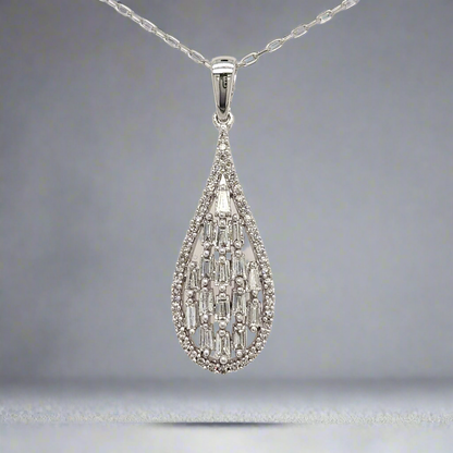 10K Diamond Teardrop Pendant