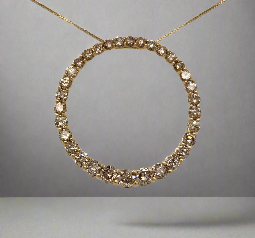 10K Gold Diamond Circle Necklace