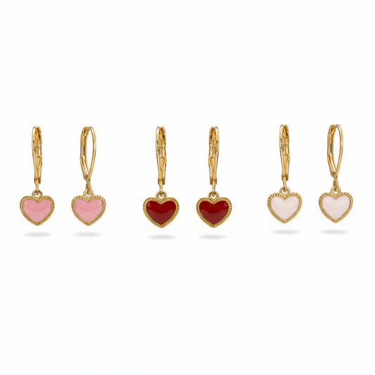 Enamel Heart Earrings Collage