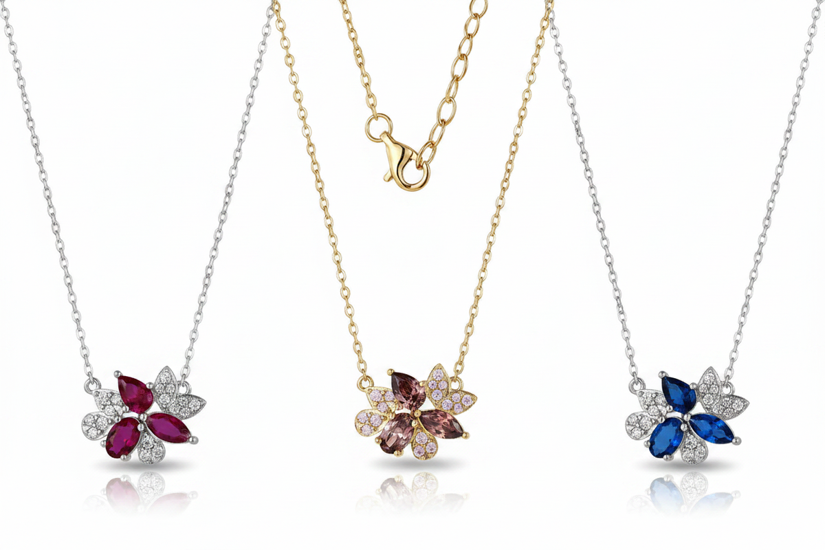 Marquise Flower Cluster Necklace