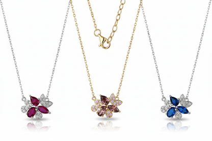Marquise Flower Cluster Necklace