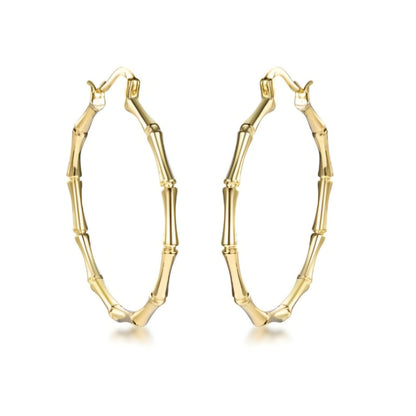 Gold Plated Sterling Silver Round Hoop Earrings