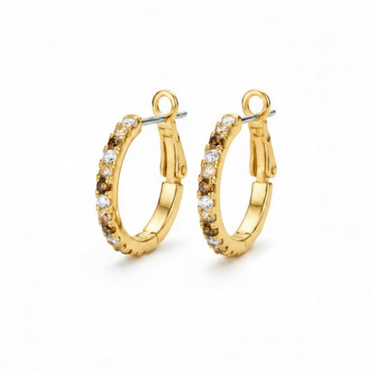 Titanium Post Pastel Colors CZ With Flip Closure Hoops