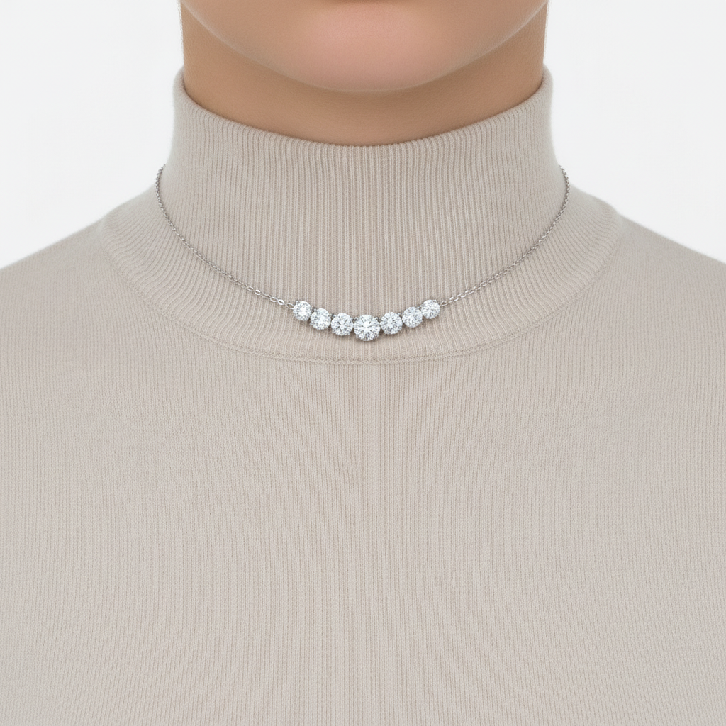 Seven Lab-Grown Diamonds Necklace