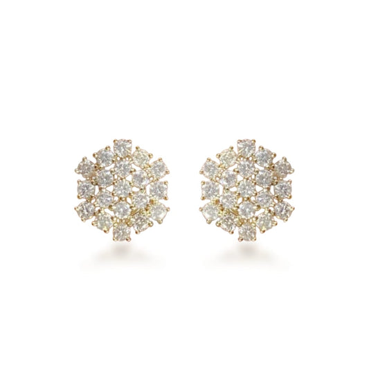 Sterling Silver Cluster Stud Earring