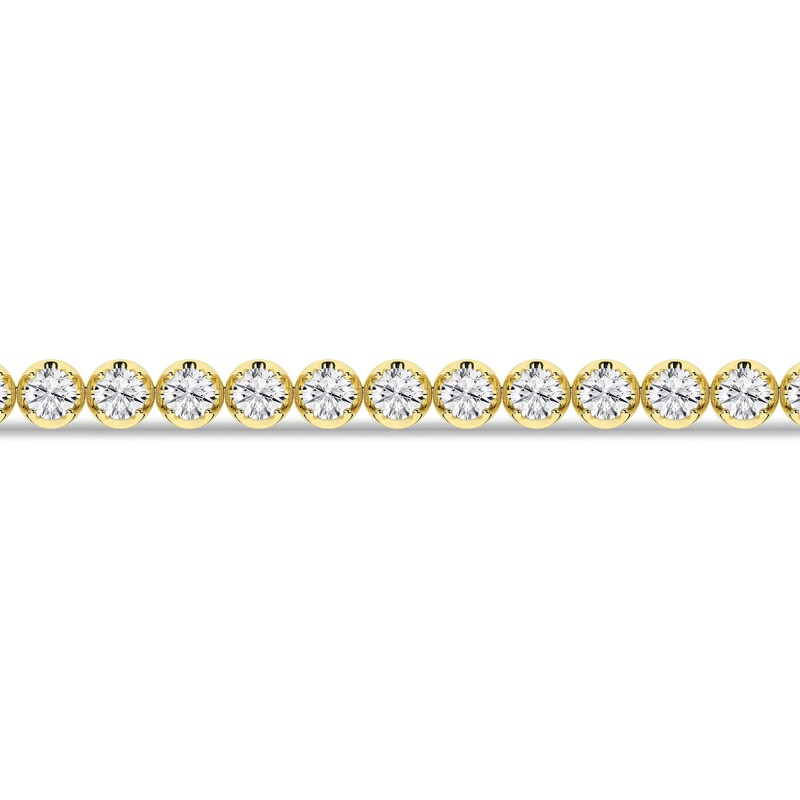 14K Buttercup Round Setting Diamond Tennis Bracelet