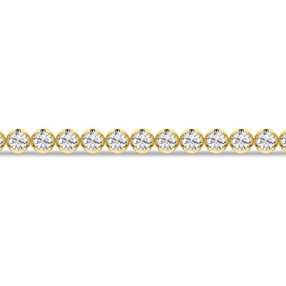 14K Buttercup Round Setting Diamond Tennis Bracelet