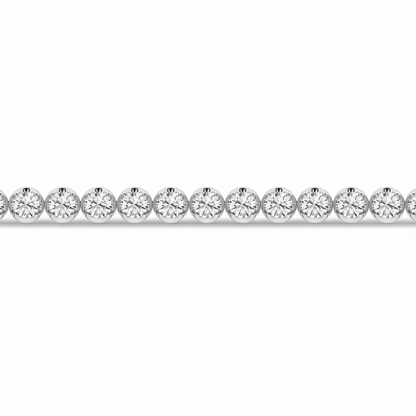 14K Buttercup Round Setting Diamond Tennis Bracelet
