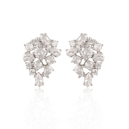 Sterling Silver Cluster Stud Earring