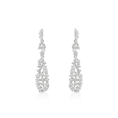 Sterling Silver Sprinkled Teardrop Earrings