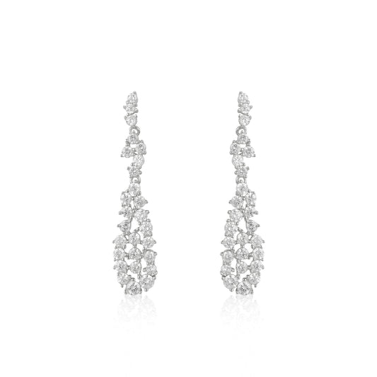 Sterling Silver Sprinkled Teardrop Earrings