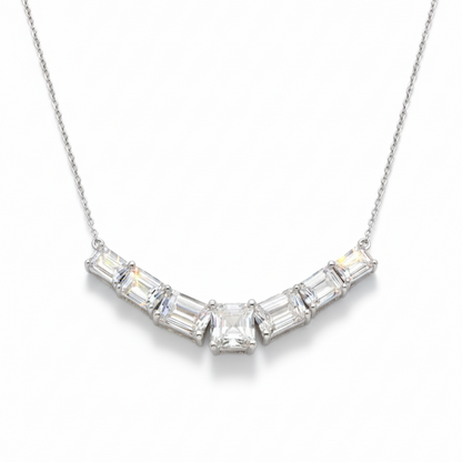 Asscher & Emerald Cut CVD Lab Diamond Arc Necklace