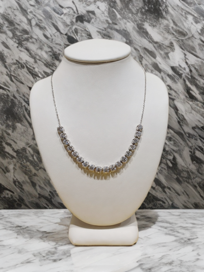 2.7ctw 14K 18 Stone Lab Grown Diamond Soft Buttercup Setting Bar Necklace