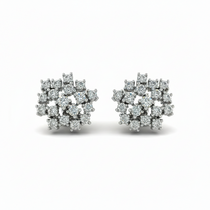14K Lab Grown Diamond Cluster Earrings