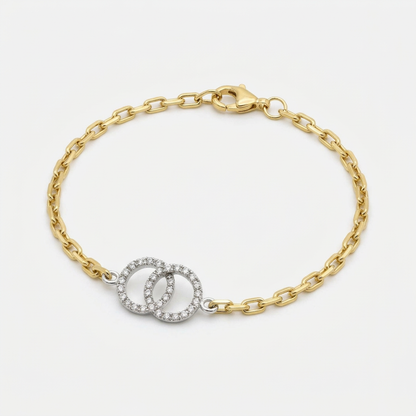 Double Circle Diamond Bracelet