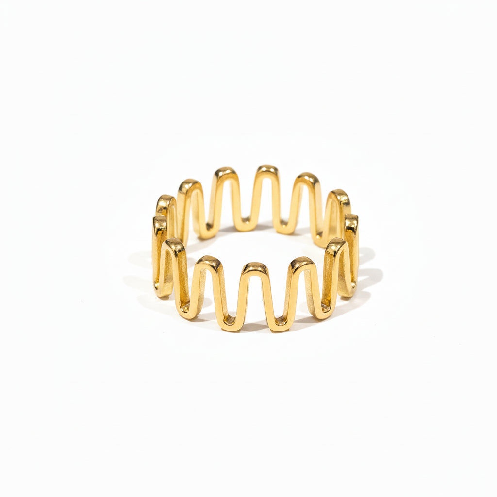 Gold Plated Sterling Silver Squiggle Ring