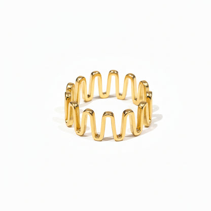 Gold Plated Sterling Silver Squiggle Ring